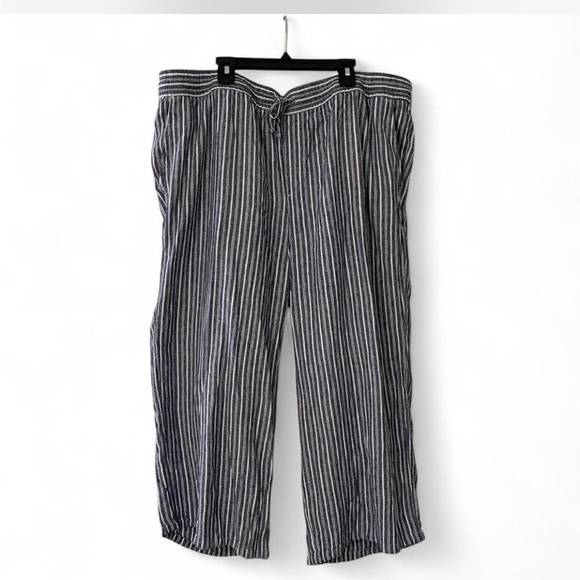 Old Navy Pants - Coastal Grandma Cottage Nautical Striped Drawstring wide legged pants size XL
